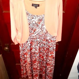 Size 14 Floral Coral Pink Easter Dress